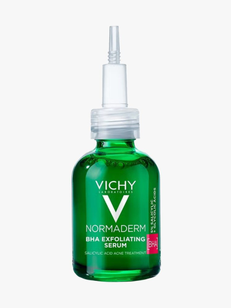Vichy Normaderm BHA Exfoliating Serum in branded component on a light gray background