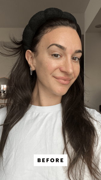 Wohlner before applying the Alastin HydraTint Pro Mineral Broad Spectrum SPF 36